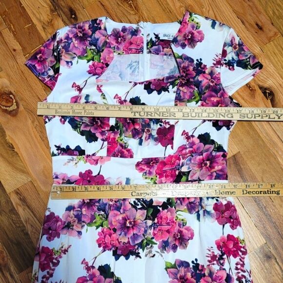Grace Karin Cap Sleeve Bodycon Sheath Dress Floral Small - Picture 5 of 7
